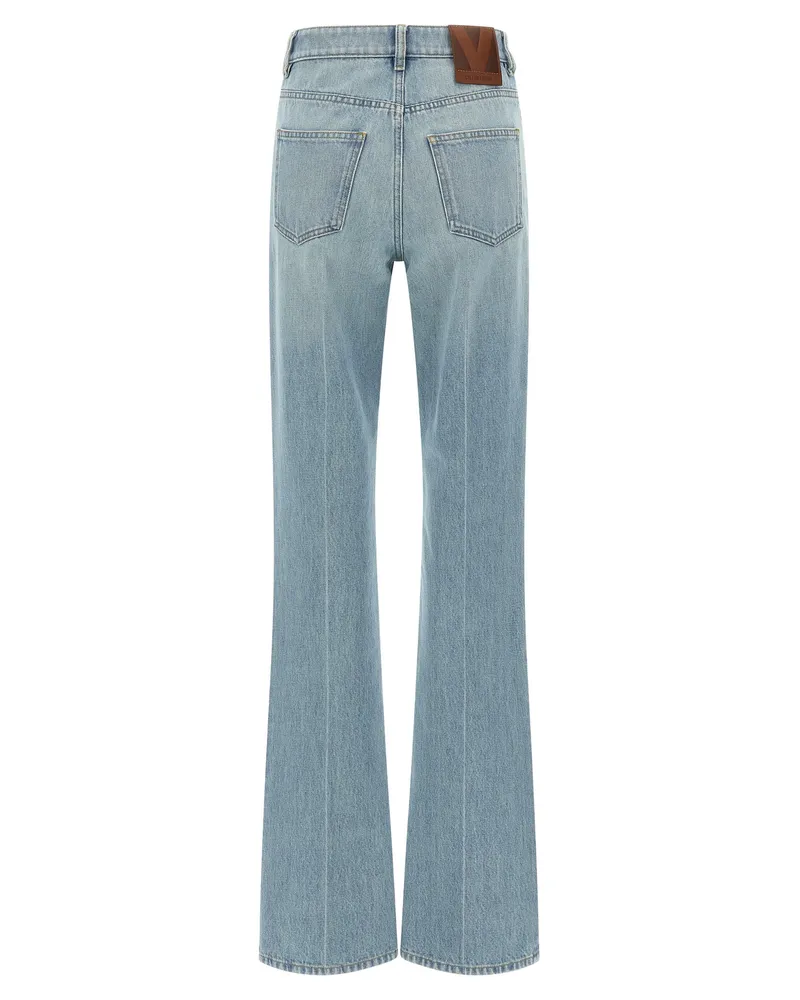 Valentino Garavani Women's Blue Cotton High-Waisted Jean Clothing Blue