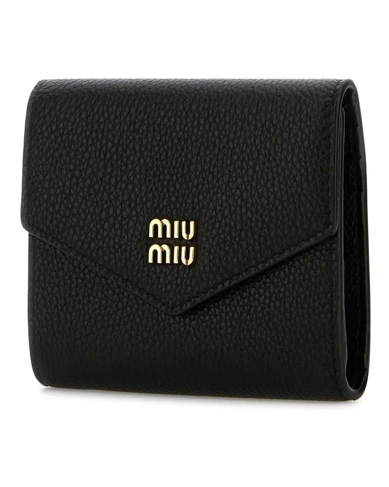 Miu Miu Women's Black Leather Wallet Nero Portafogli Black