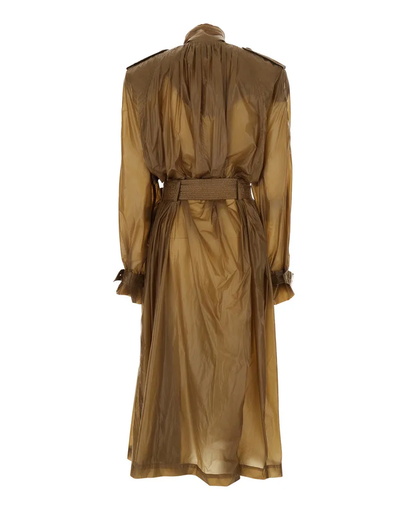 Saint Laurent Women's Trench Coat Beige Cotton Beige