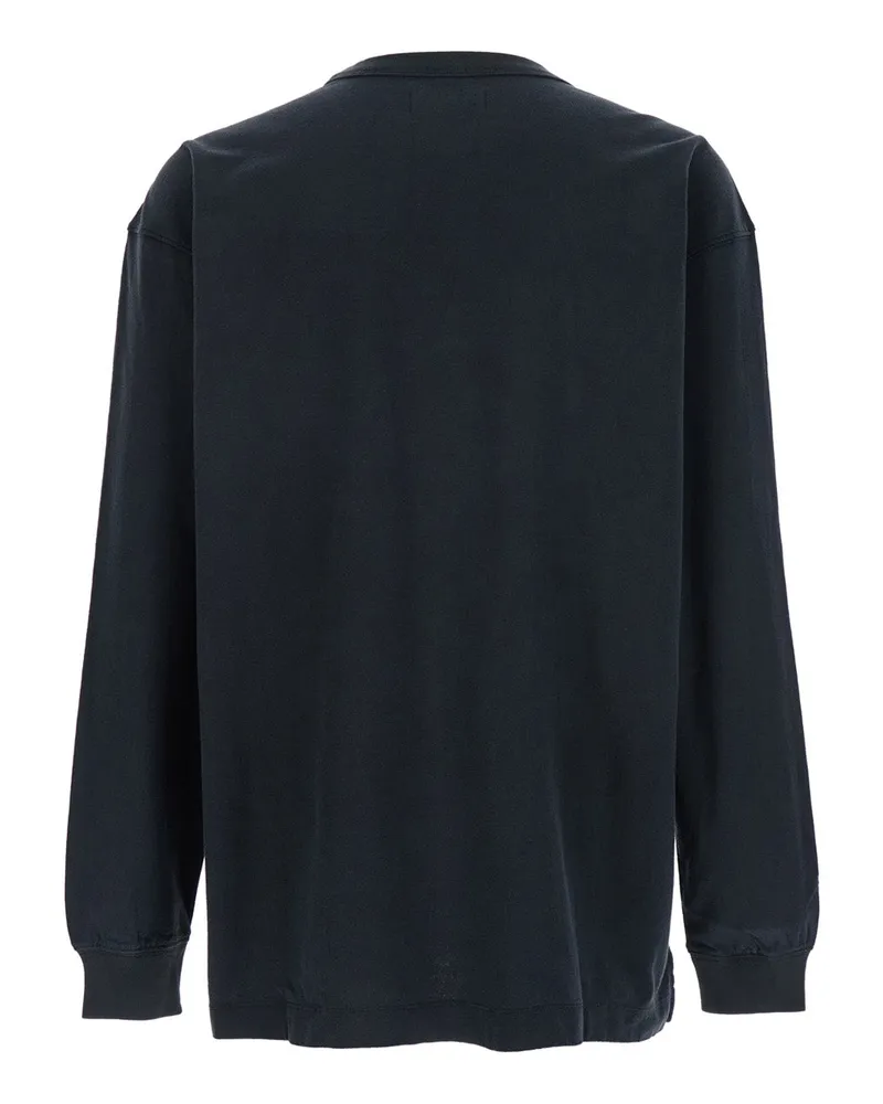PURPLE BRAND Crewneck Long Sleeve T-Shirt — Black Black
