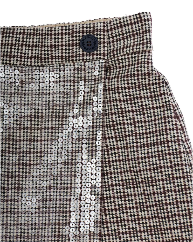 Monnalisa Girls' Shorts White Pied De Poule Polyester White