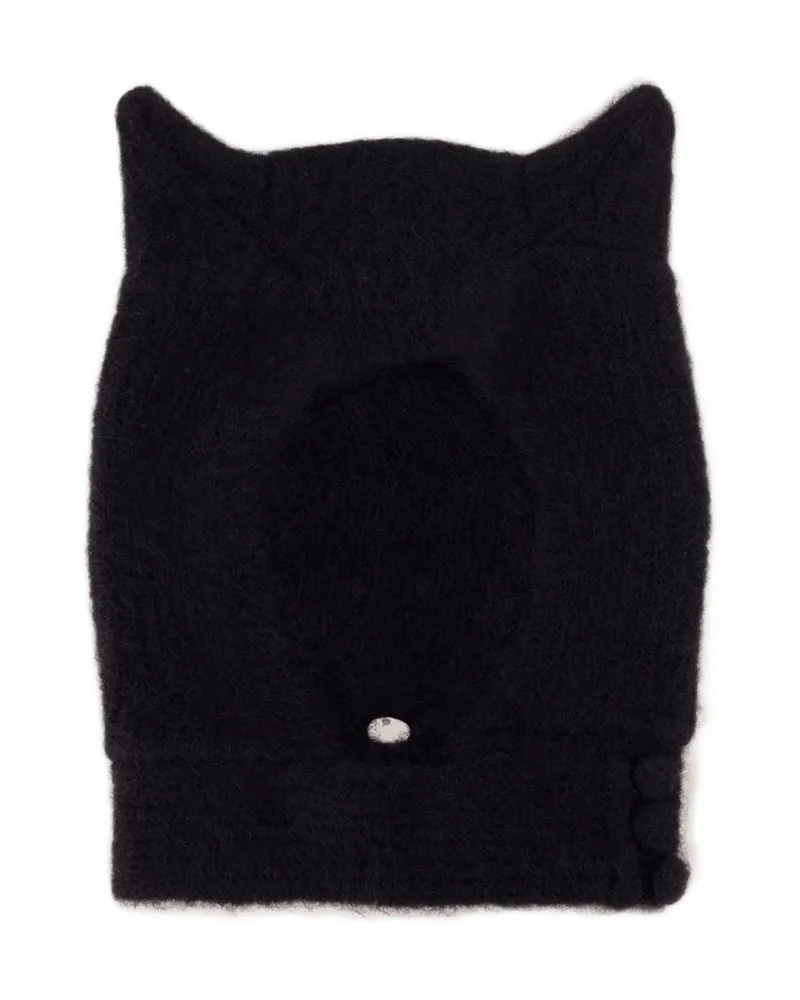 COPERNI Women's Knitted Horn Beanie Hat -  Wool Black Accessories Black