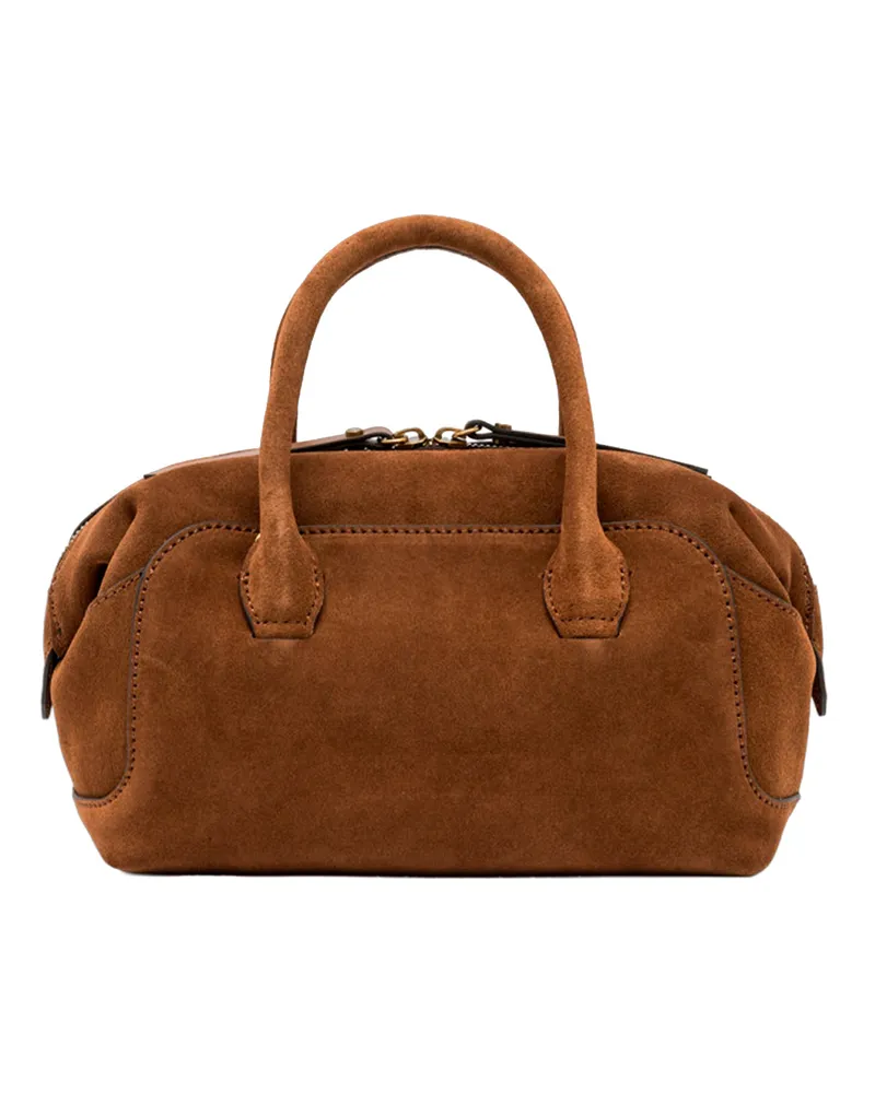 Gianni Chiarini Women's Handbag Gemma Cognac Suede Cow Leather Handbags Hand Bags Brown