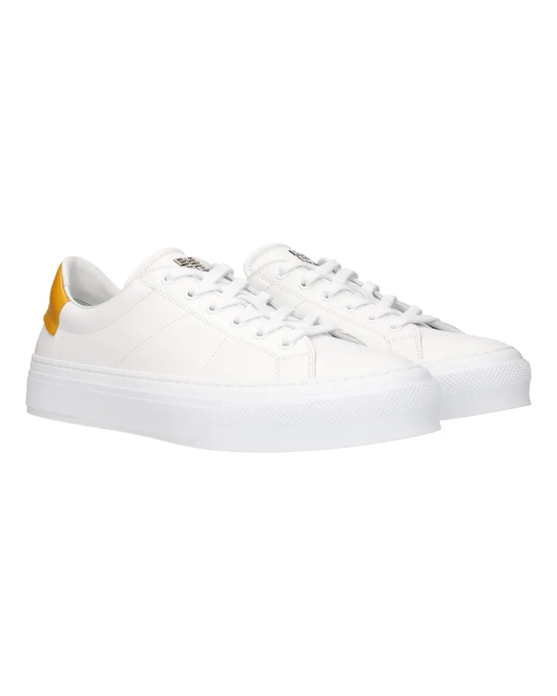 Givenchy Leather Low Top Sneakers — White White