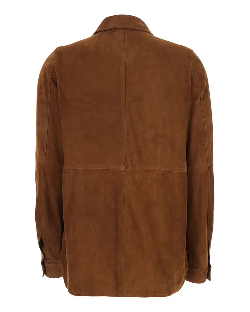 Semicouture Women's Shirt, Brown Suede Blouses Brown