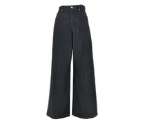 High-Waisted Straight-Leg Jeans — Navy