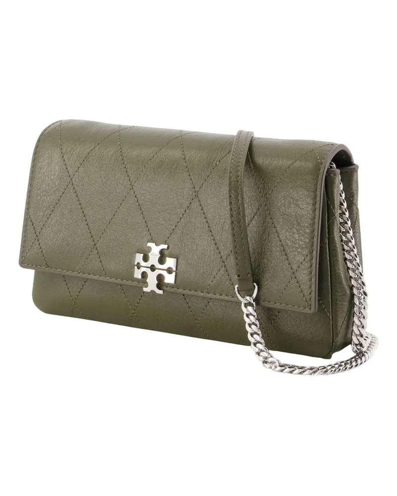 Tory Burch Women's Charlie On-Chain Wallet -  Leather Khaki Calfskin Bags Wallets-On-Chain Green