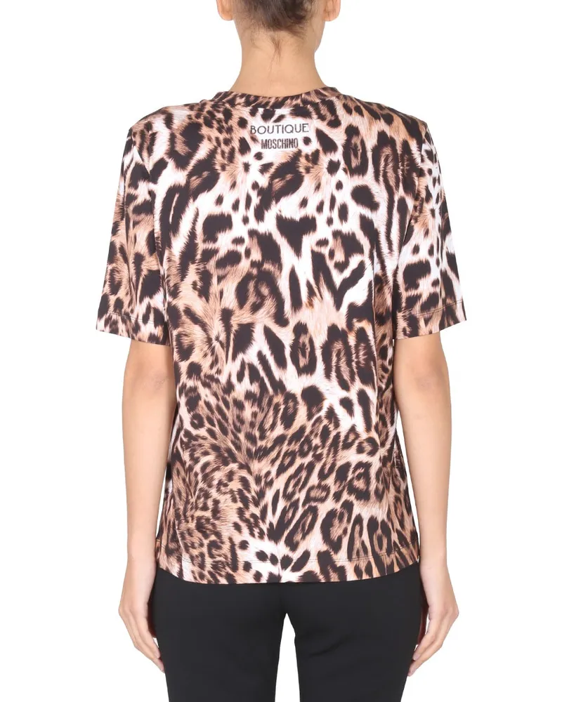 Moschino Animal Print Cotton T-Shirt — Multicolor Multicolor