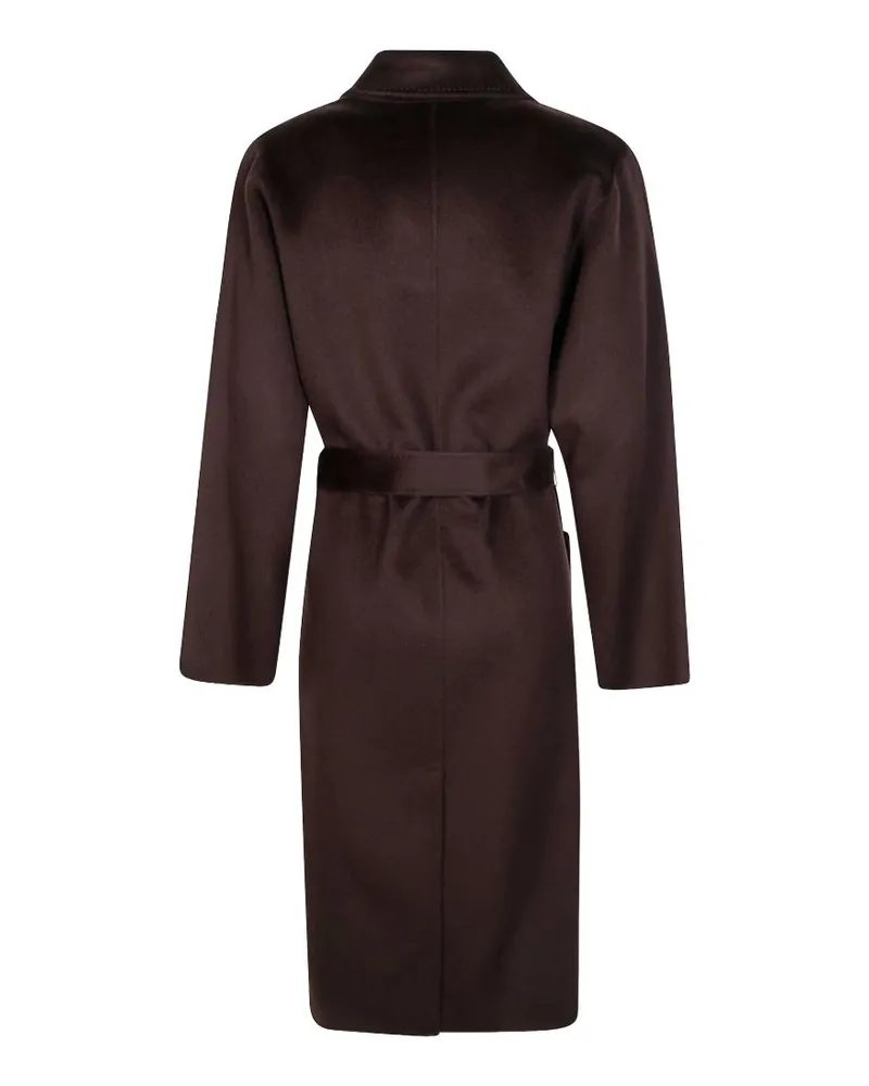 Elisabetta Franchi Wool-Blend Wrap Coat — Brown Brown