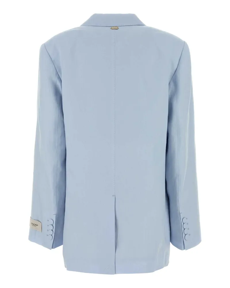 AGNONA Women's Pastel Light-Blue Linen Blazer Lightbluecloud Li Ac Se Me Giacche E Gilet Jacket Blue