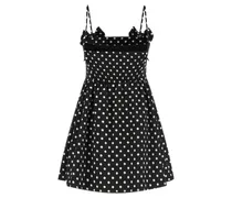 Polka-Dot Silk Dress — Black