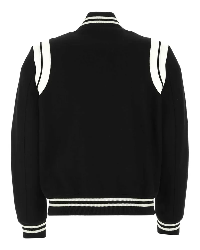 Saint Laurent 354718y180w 1070 Wool Mix Giubbini Jacket Black