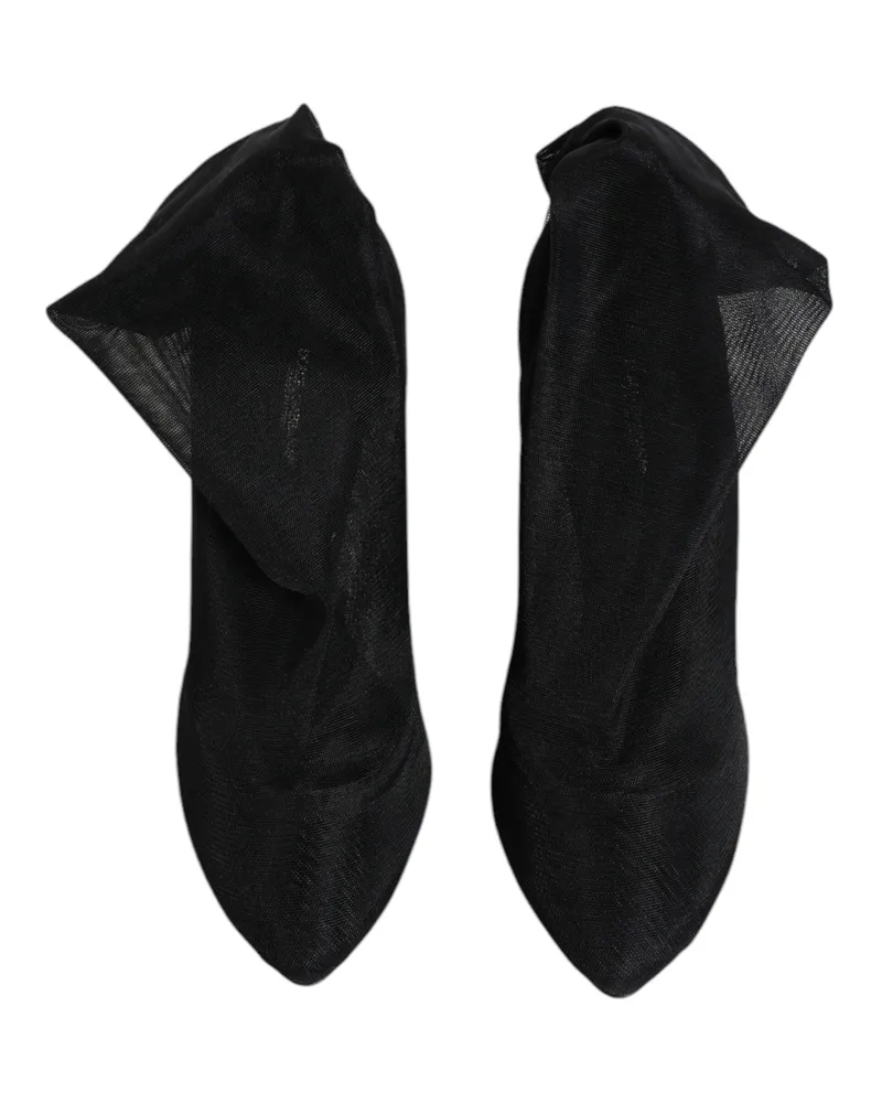 Dolce & Gabbana Silk Stretch Mesh Sock Boot — Black Black