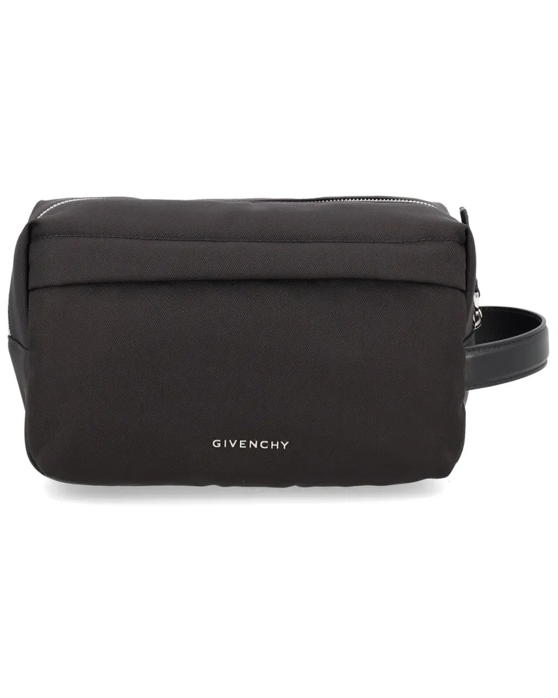 Givenchy Men's Logo Clutch Bag Black Polyamide Black