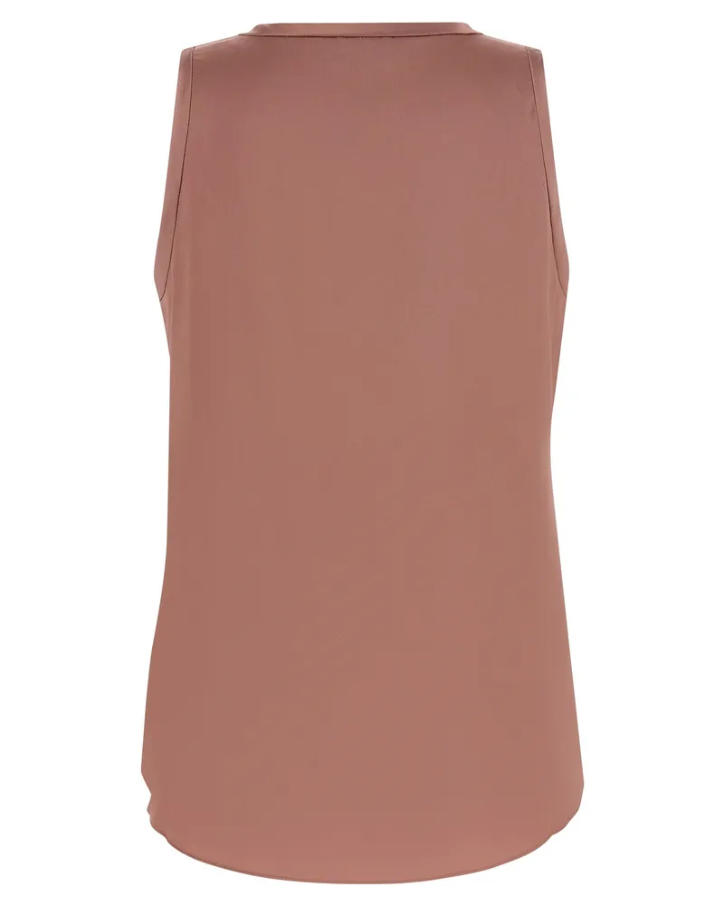 Brunello Cucinelli Stretch Silk Satin Tank Top — rose Rose