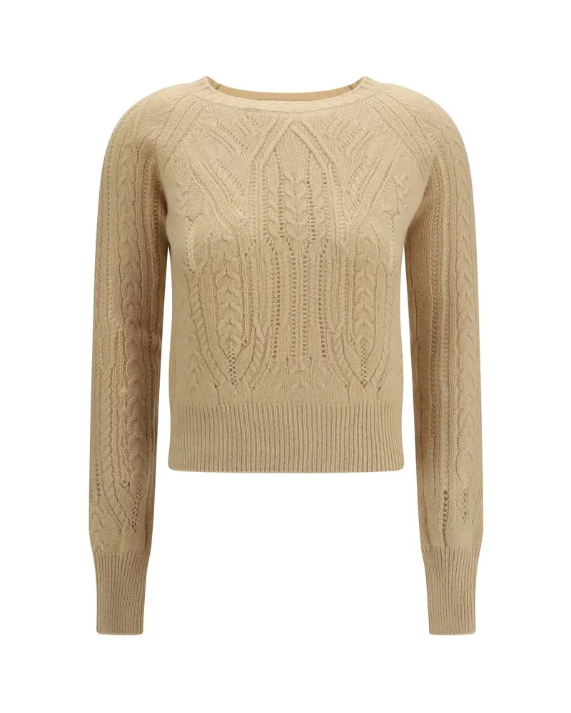 Ermanno Scervino Cable-Knit Cashmere Sweater — Beige Beige