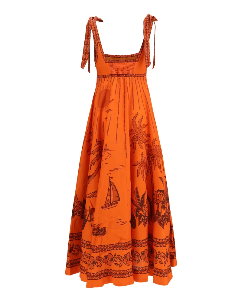 ALEMAIS Women's Boathouse Ballet Dress Orange Linen Orange