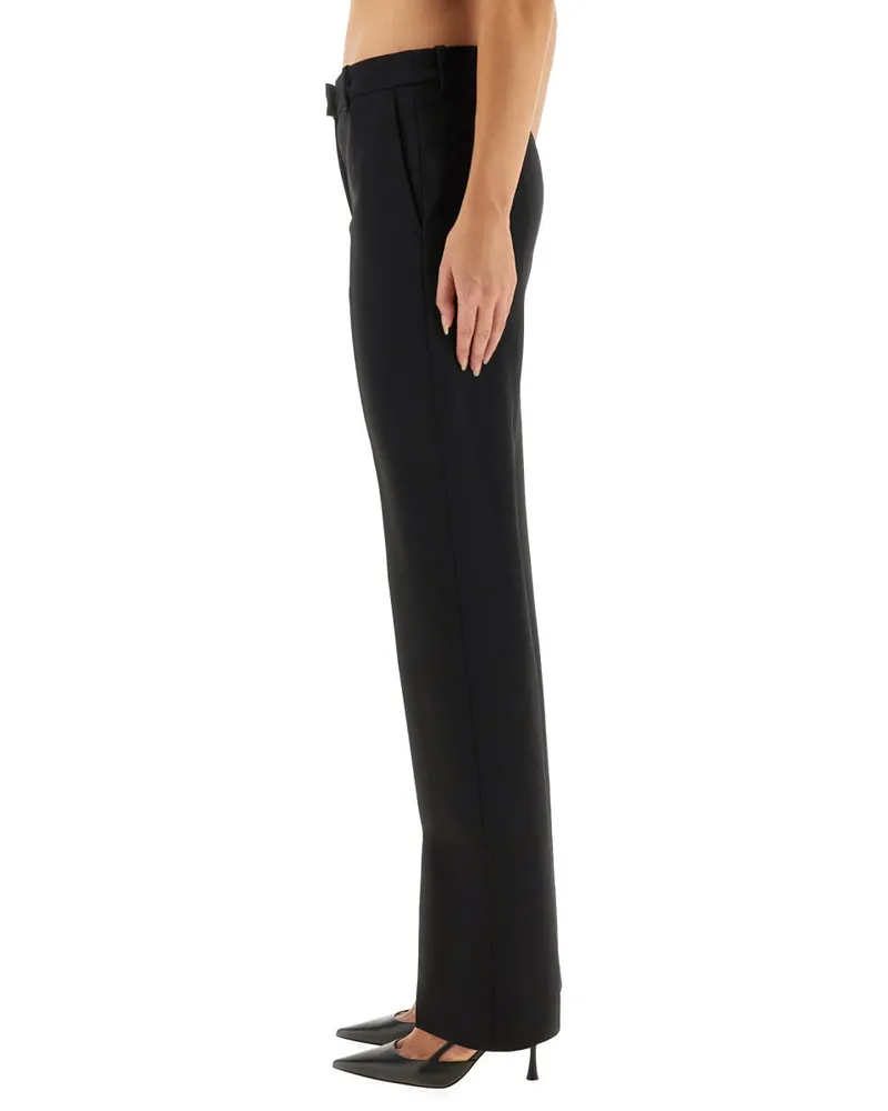 Alexander McQueen Wool Gabardine Tailored Trousers — Black Black