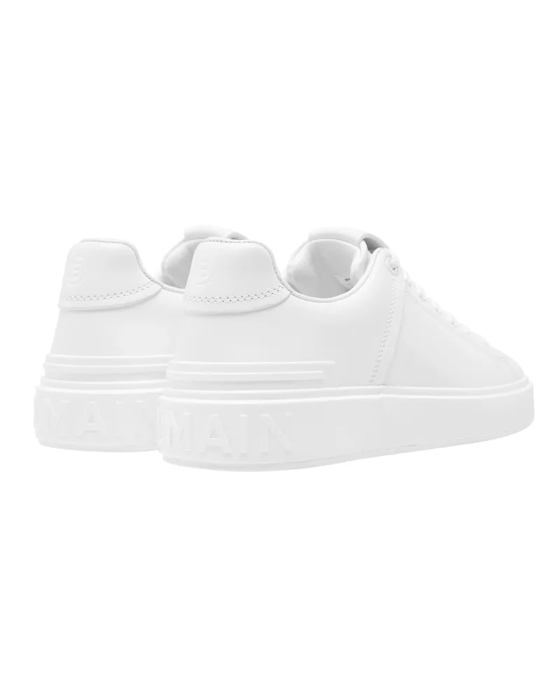 Balmain Women's B Court Logo Low Top Sneakers White Shoes White