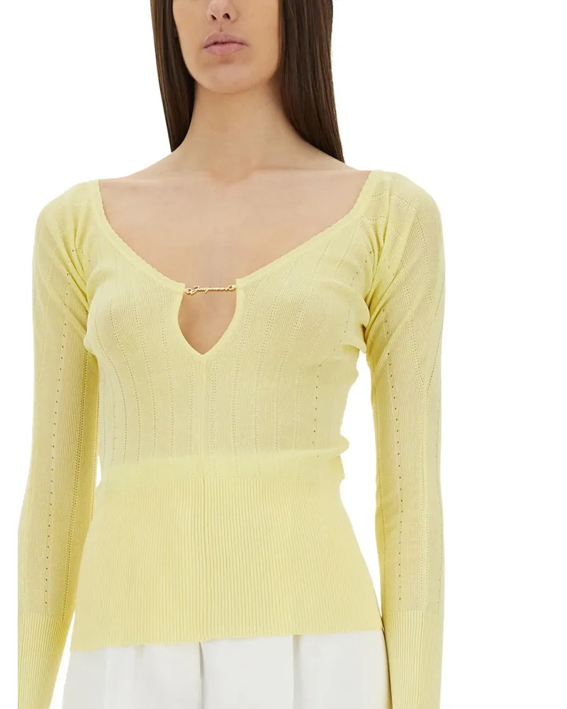 Jacquemus Slim Fit Viscose Blouse — Yellow Yellow