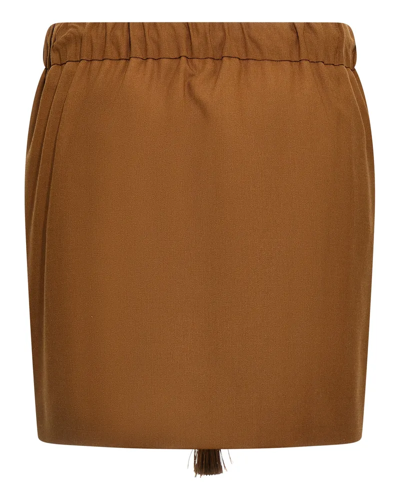 Max Mara Women's Brown Virgin Wool Long Skirt Brown