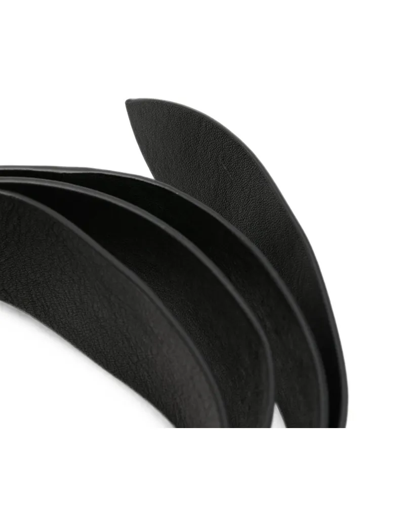 Cortana Grained Leather Belt — Black Black