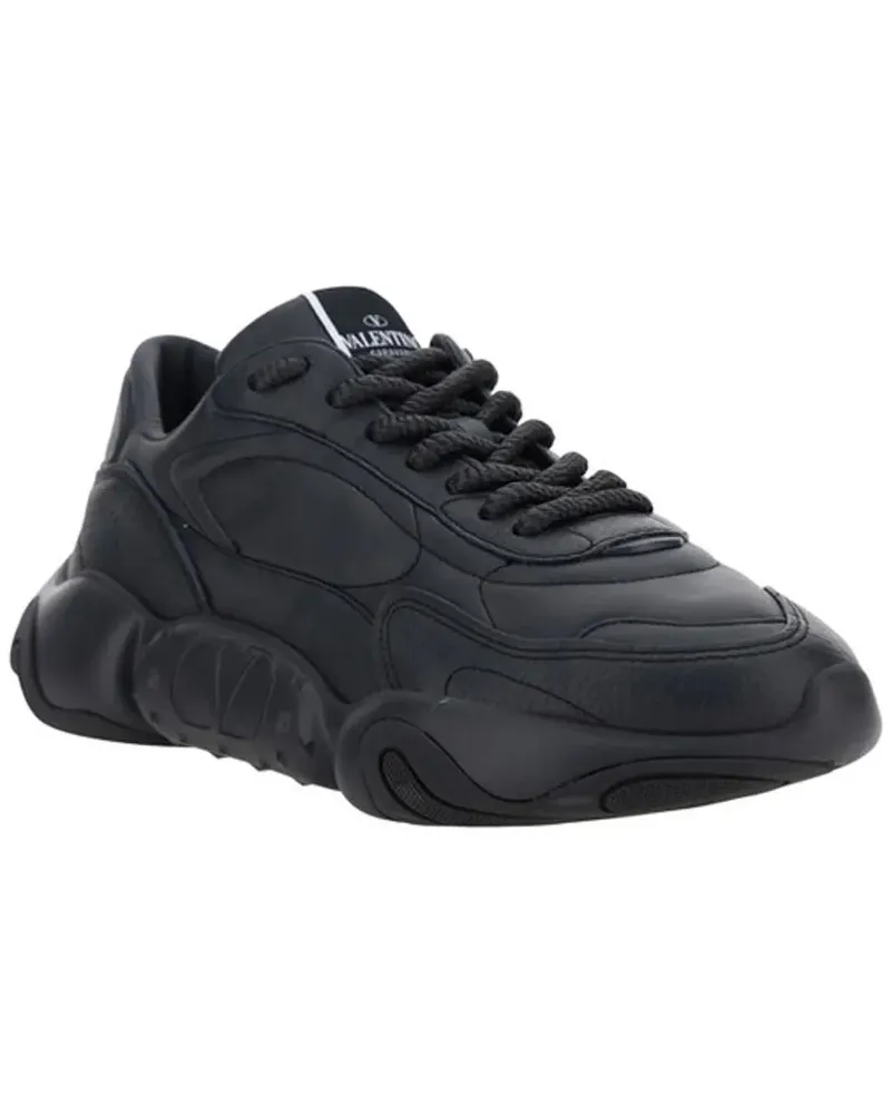 Valentino Garavani Men's Black Calf Leather Garavani Sneakers Black