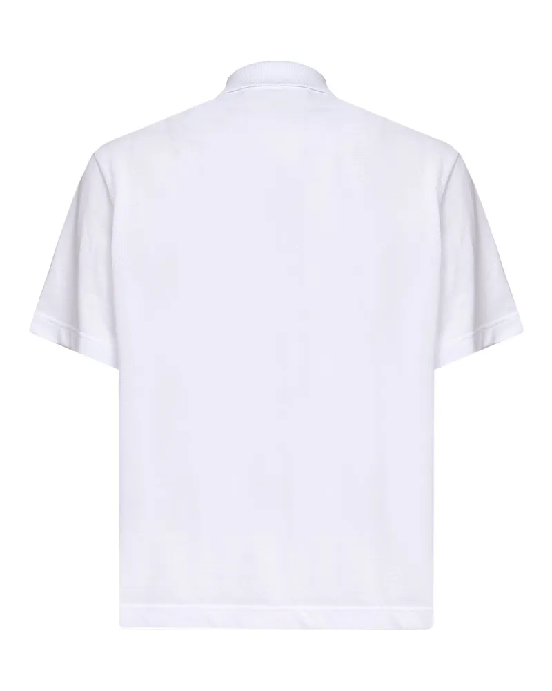 Moncler Men Polo Shirt White Cotton Pique T-shirts And Polos White