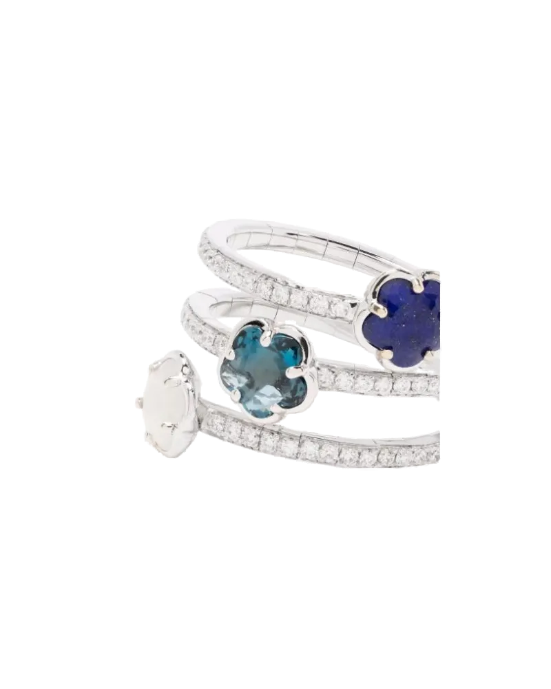 Pasquale Bruni Women's 18kt White Gold Figlia Dei Fiori Diamond Ring Continuty White
