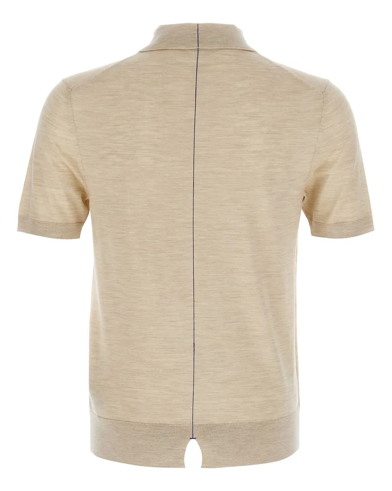 Burberry Men's Beige Wool Polo Shirt Beige
