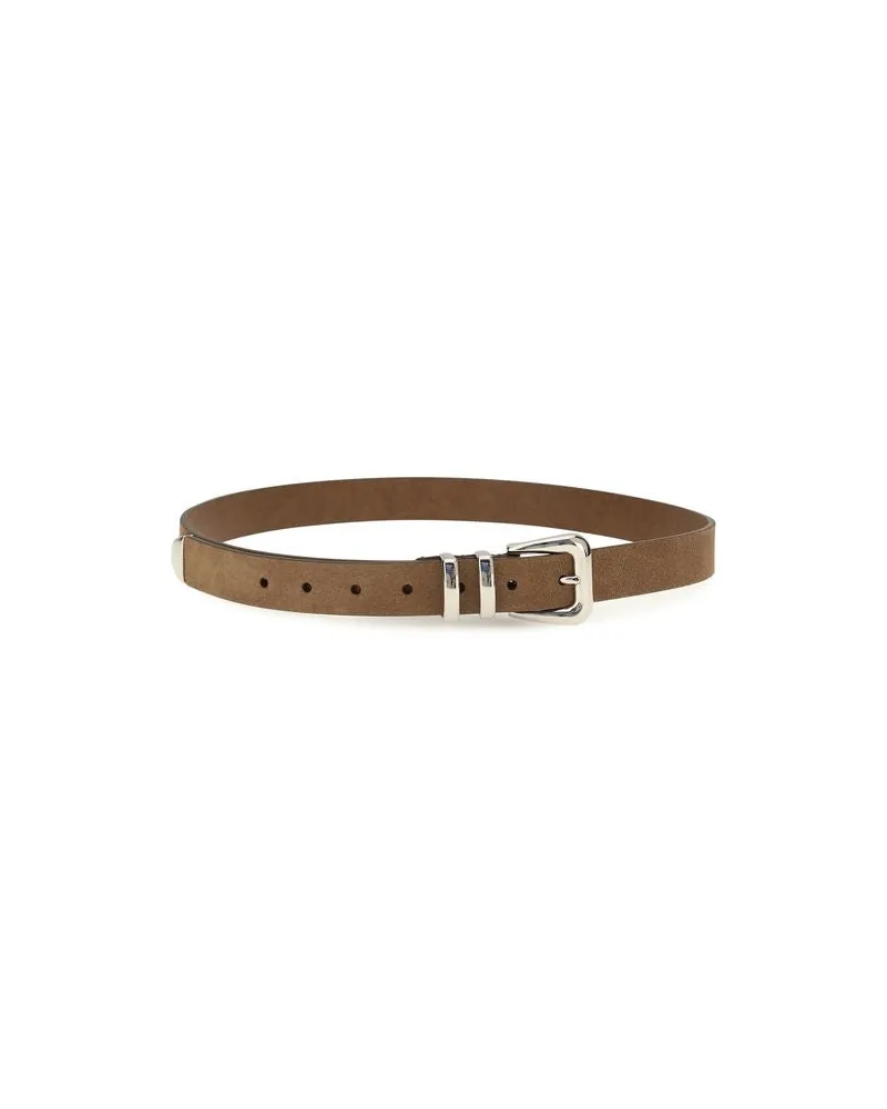Brunello Cucinelli Calf Leather Belt — Brown Brown