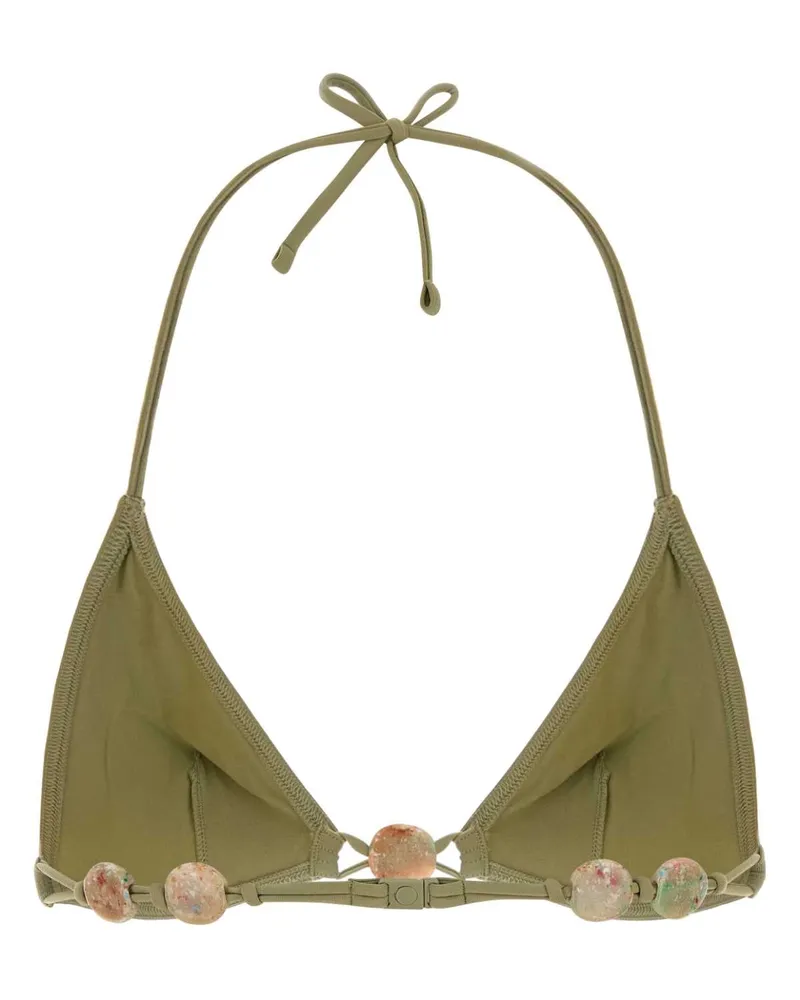 Eres Women's Sage Green Stretch Nylon Alva Bikini Top Alligator Exterior: Elastane Costumi Da Bagno Swimwear Green