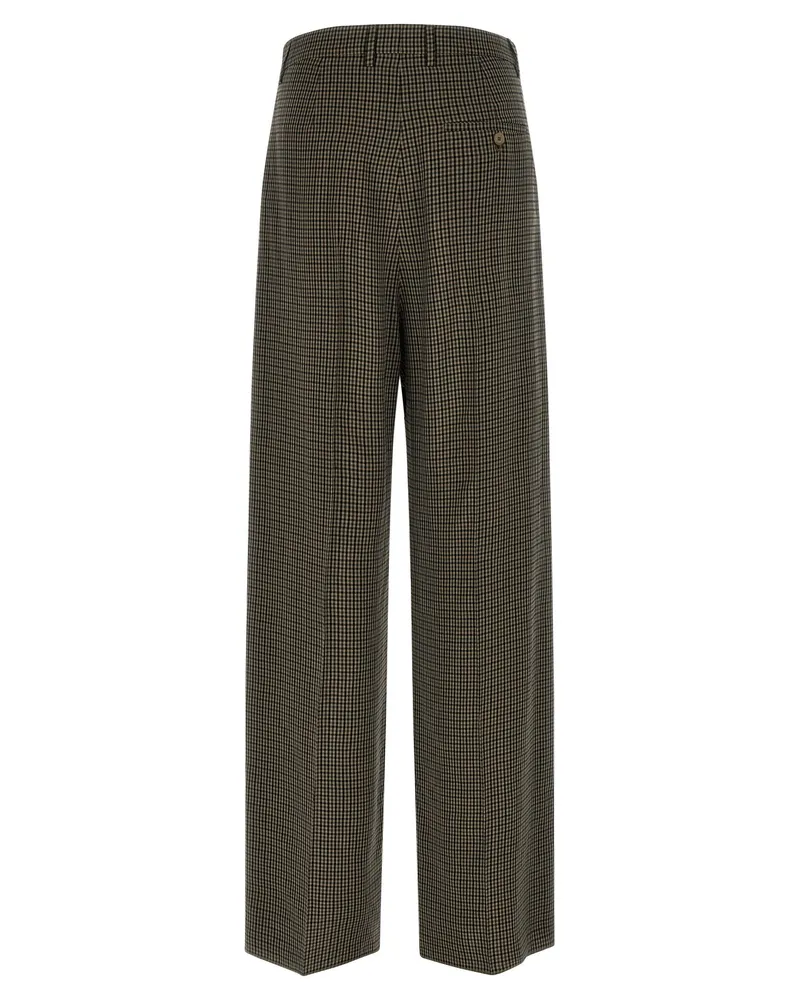 Balenciaga Plaid Lyocell Trousers — Olive Olive
