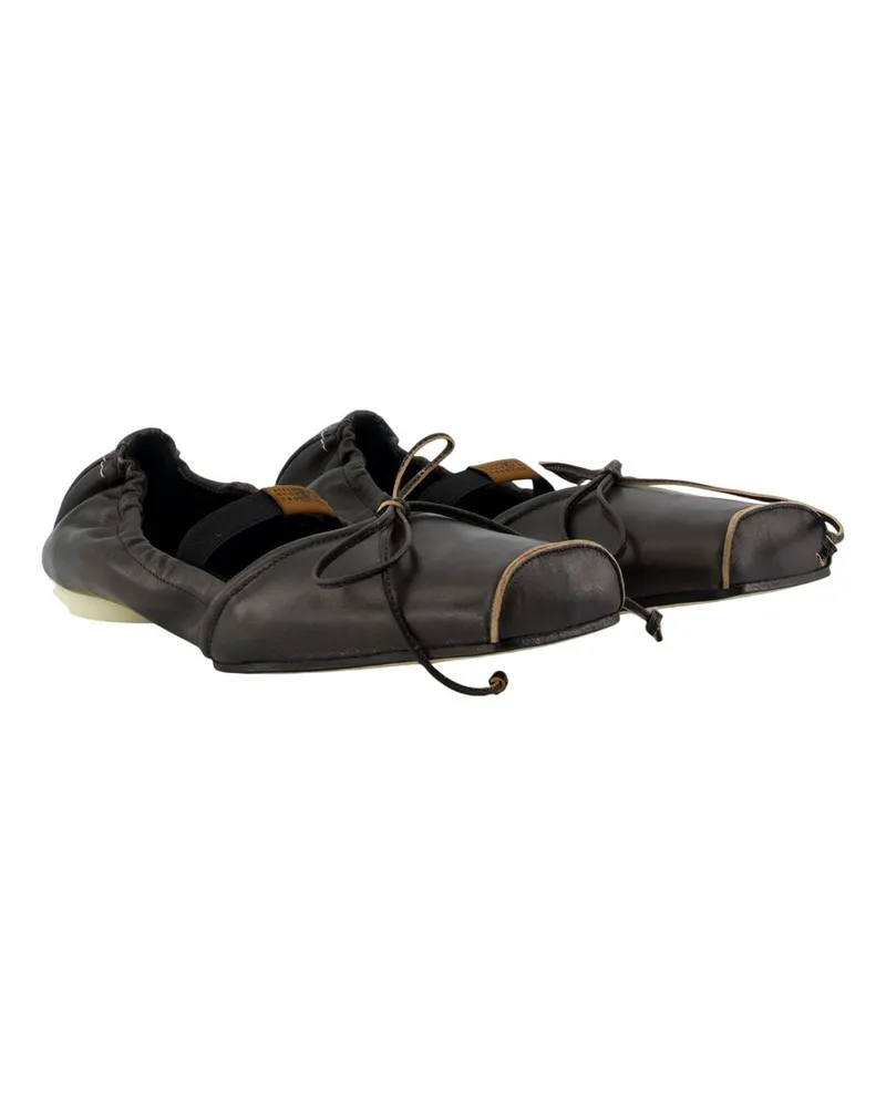 Maison Margiela Women's Ballerinas -  Leather Brown Calfskin Shoes Flat-Shoes Brown