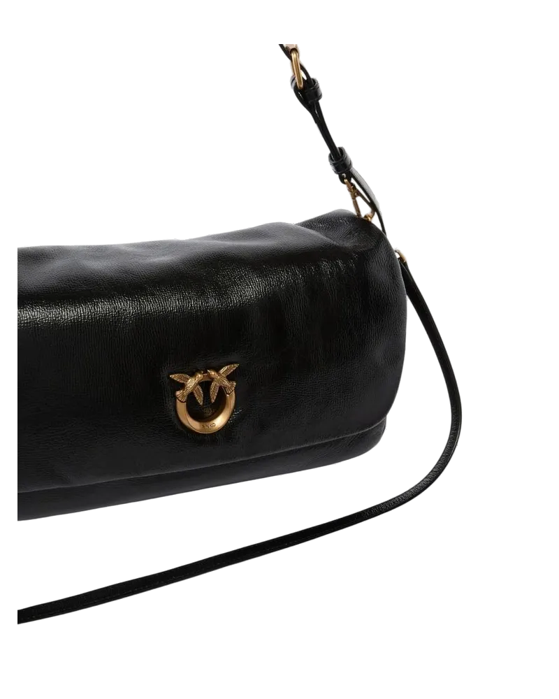 Pinko Women's Shoulder Bag Black Calf Leather - Shoulder-Bags Black