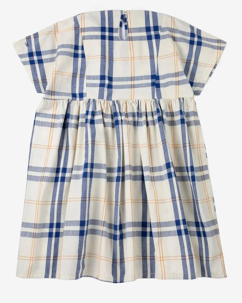 BOBO CHOSES Girls' Cotton Dress With Checked Pattern Multicolour Organic Multicolor