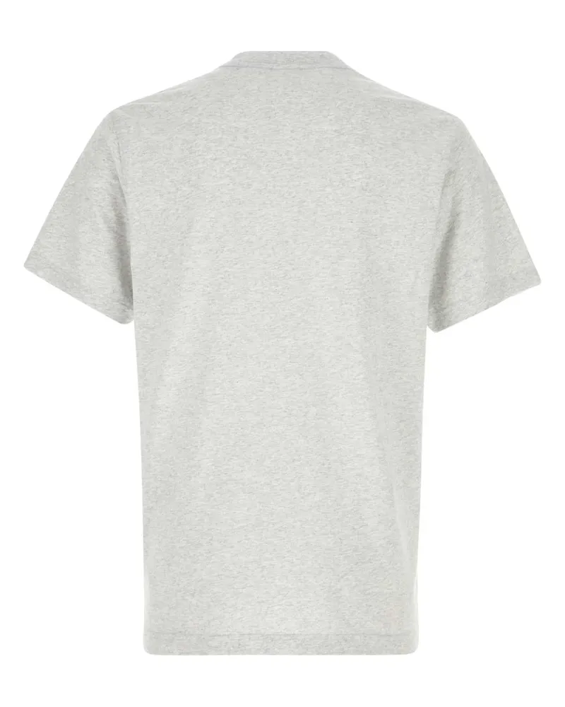 SPORTY & RICH Men's Melange Grey Cotton T-Shirt Heathergray Exterior Gray