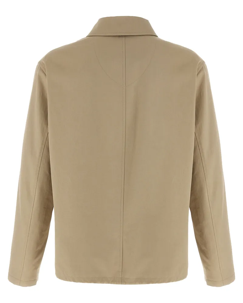 Burberry Men's Beige Cotton Full-Length Jacket Clothing Beige