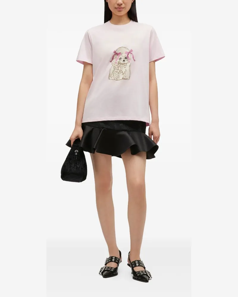 Ganni Graphic Logo T-Shirt — Pink Pink