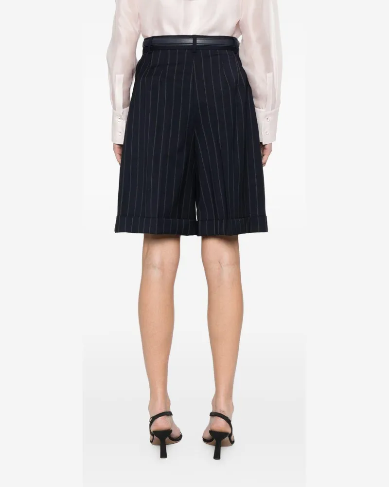 Max Mara Women's Shorts Studio Blue Wool Navy