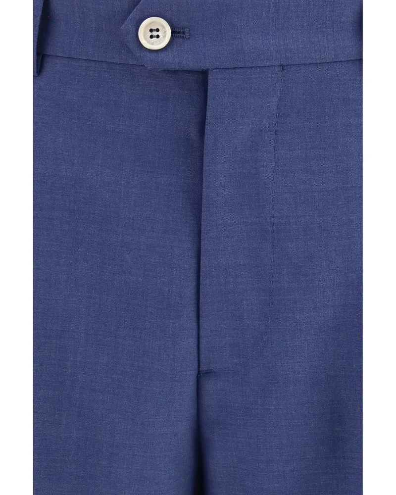 Brunello Cucinelli Peak Lapel Single-Breasted Pant Suit — Blue Blue