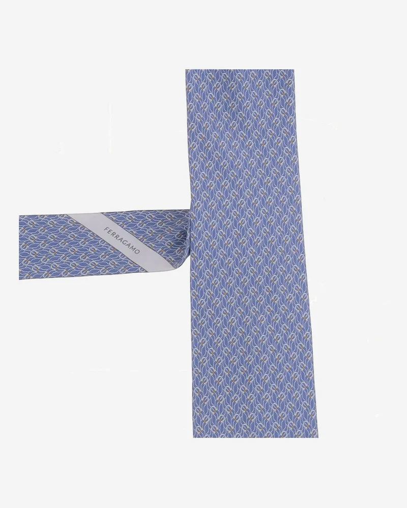 Ferragamo Men's Silk Tie Sky Blue Ties & Bow Blue