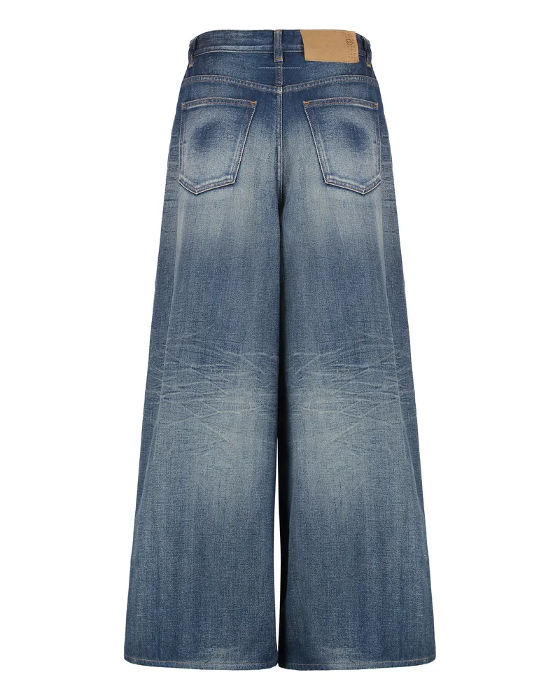 Maison Margiela Wide-Leg Faded Denim Jeans — Blue Blue