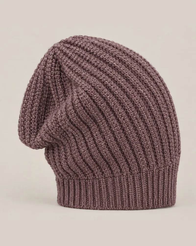 Brunello Cucinelli Womens Fig Wool Silk Knit Hat One Color Accessories & Slg One