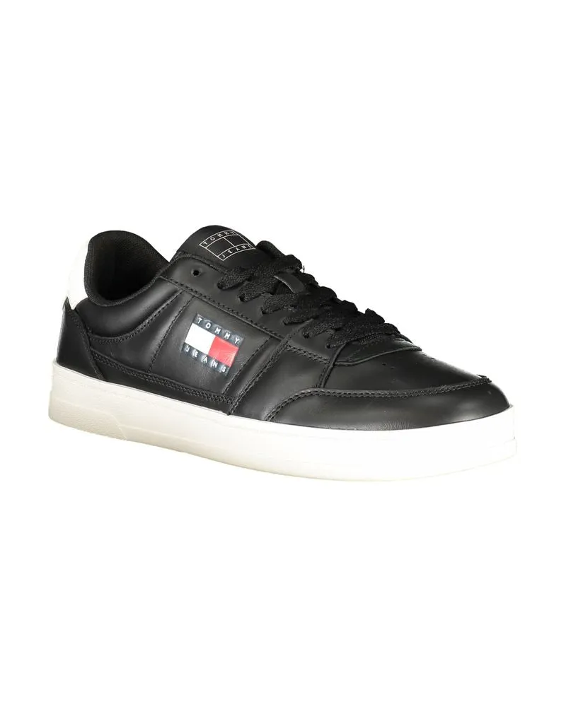 Tommy Hilfiger Leather Low-Top Sneaker — Black Black