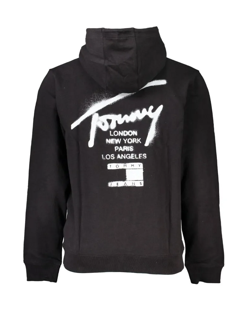 Tommy Hilfiger Logo-Embroidered Cotton Hoodie — Black Black