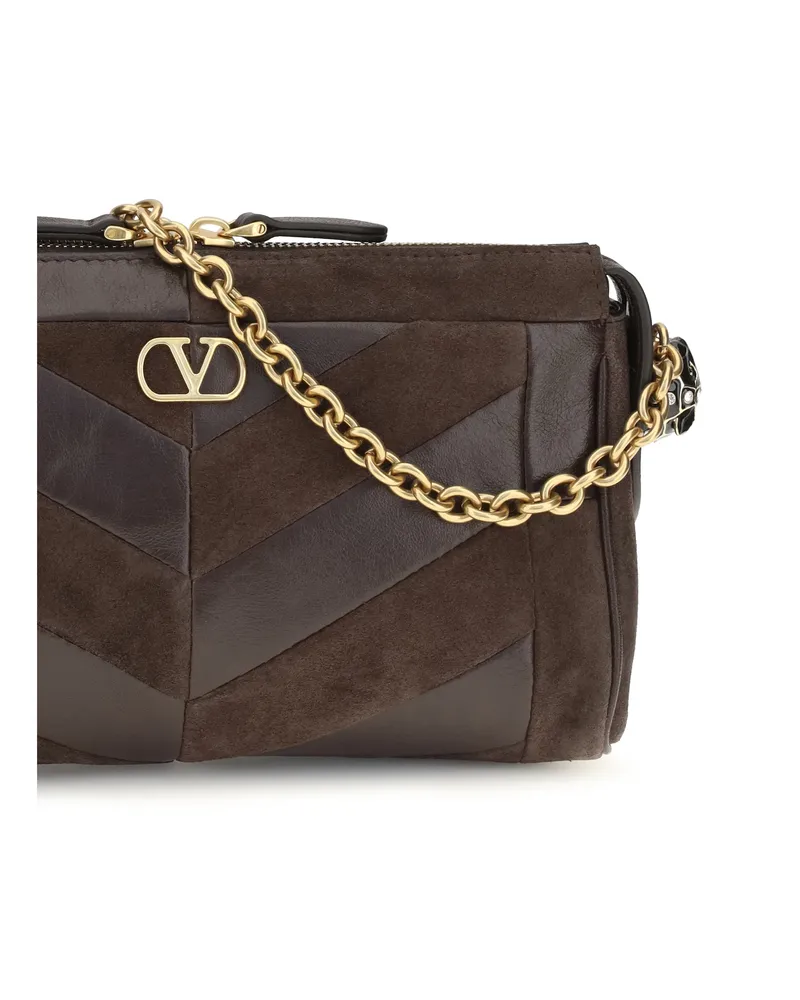 Valentino Garavani Women's Shoulder Bag Panthea Ebony Brown-Oak Brown Calf Leather Brown/oak Brown
