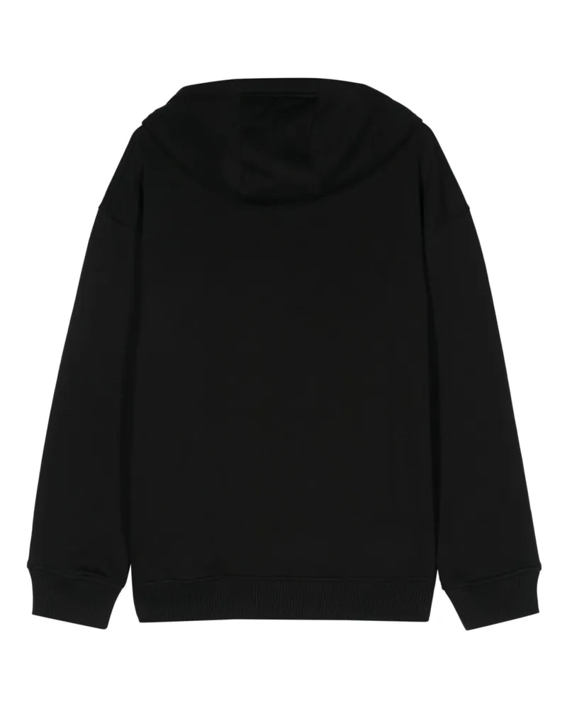 Marine Serre Crescent Moon Embroidery Hoodie — Black Black
