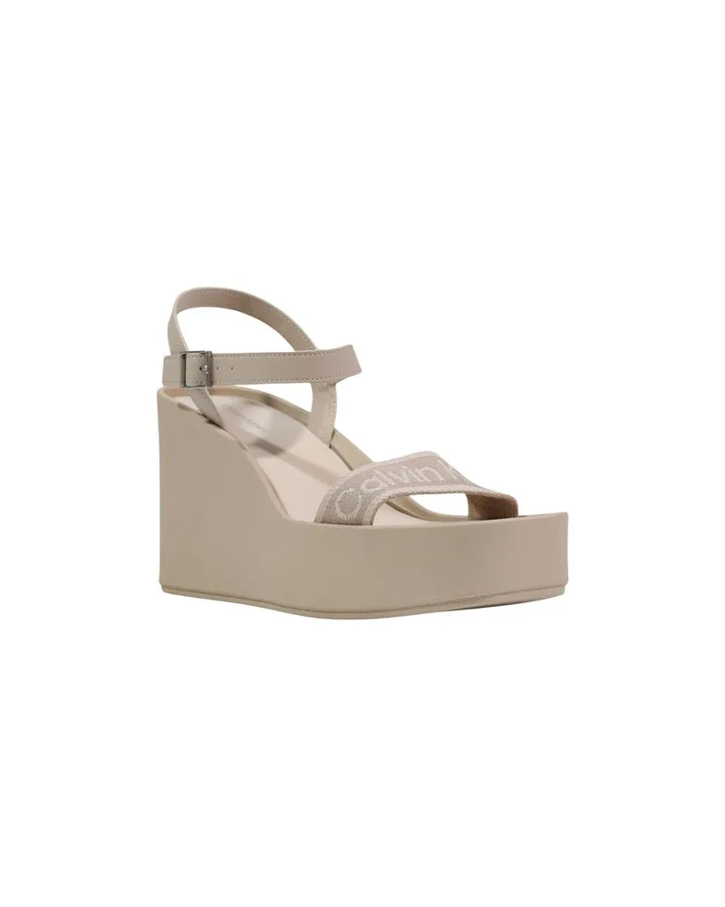 Calvin Klein Wedge Platform Sandal — Beige Beige