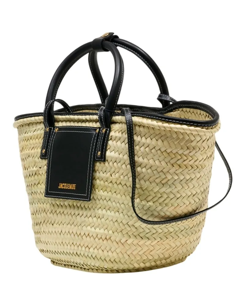 Jacquemus Women's The Soli Basket -  Raffia Beige Bags Totes-Shopping-Bags Beige